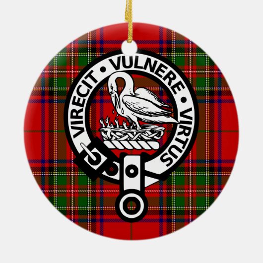 Scottish Clan Stuart Tartan en Crest Keramisch Ornament (Achterkant)