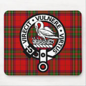 Scottish Clan Stuart Tartan en Crest Muismat (Voorkant)