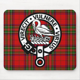 Scottish Clan Stuart Tartan en Crest Muismat
