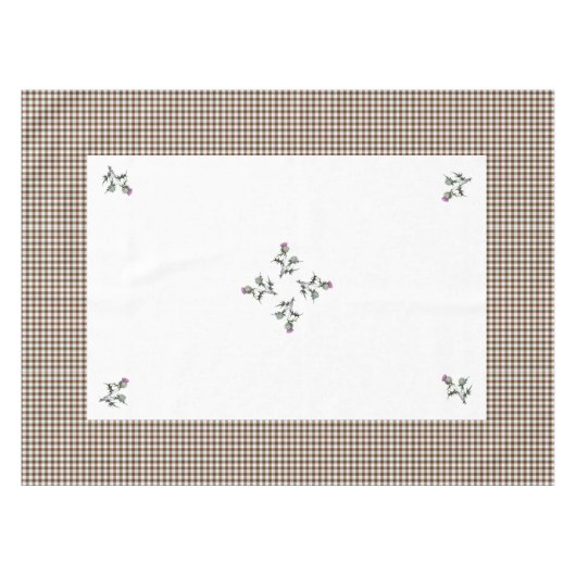 Scottish Clan Stuart Thistle Pattern Table Cloth Tafelkleed (Voorkant (Horizontaal))