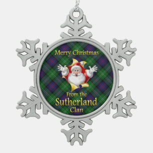Scottish Clan Sutherland kerstornament Tin Sneeuwvlok Ornament