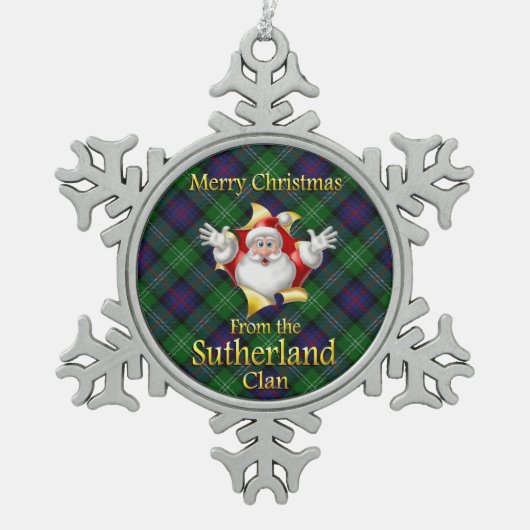 Scottish Clan Sutherland kerstornament Tin Sneeuwvlok Ornament (Voorkant)