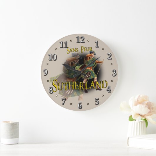 Scottish Clan Sutherland Tartan Grote Klok (Huis)