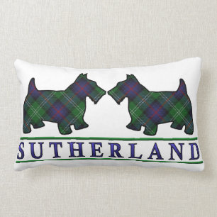 Scottish Clan Sutherland Tartan Scottie Dogs Kussen