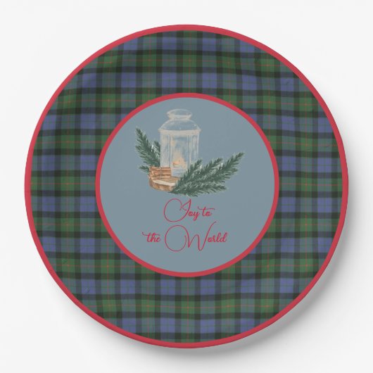 Scottish Clan Tartan Gunn A Kerstkaarle Papieren Bordje (Voorkant)