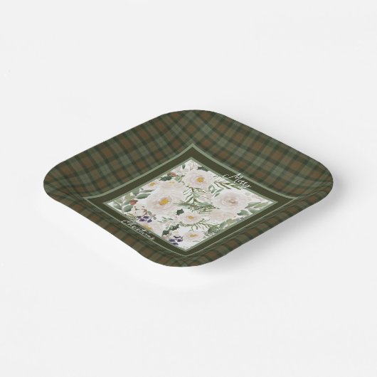 Scottish Clan Tartan Gunn Weathered Kerstmis Papieren Bordje (Gebogen)