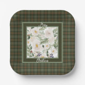 Scottish Clan Tartan Gunn Weathered Kerstmis Papieren Bordje (Voorkant)