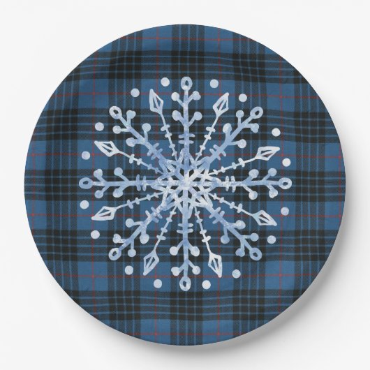 Scottish Clan Tartan MacKay Blue Kerstmis Papieren Bordje (Voorkant)