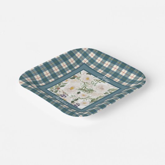 Scottish Clan Tartan Macrae Conchra Kerstmis Papieren Bordje (Gebogen)