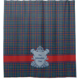 Scottish Clan Tartan Plaid, Name and Crest Douchegordijn