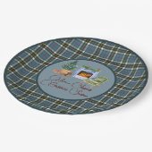 Scottish Clan Tartan Thompson Blue Kerstmis Papieren Bordje (Gekanteld)