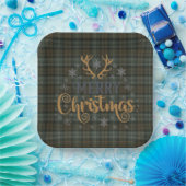 Scottish Clan Tartn BlackWatch Weathered Kerstmis Papieren Bordje (Feest)