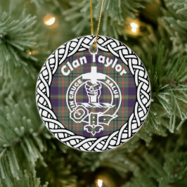 Scottish Clan Taylor Tartan en Crest Keramisch Ornament