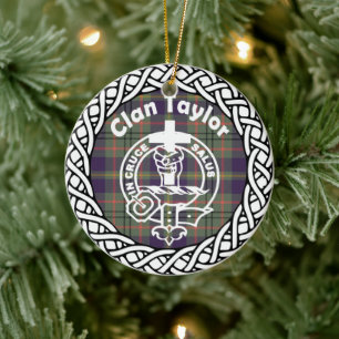 Scottish Clan Taylor Tartan en Crest Keramisch Ornament