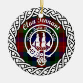 Scottish Clan Tennant Tartan en Crest Keramisch Ornament (Voorkant)