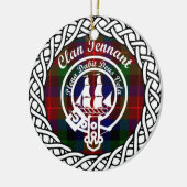 Scottish Clan Tennant Tartan en Crest Keramisch Ornament (Links)