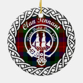 Scottish Clan Tennant Tartan en Crest Keramisch Ornament (Achterkant)