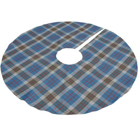 Scottish Clan Thompson Blue en Gray Tartan Kerstboom Rok (Gekanteld)