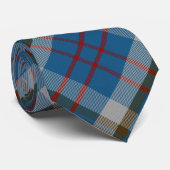 Scottish Clan Thompson Blue en Gray Tartan Stropda Stropdas (Opgerold)