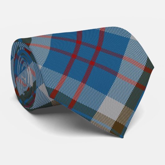 Scottish Clan Thompson Blue en Gray Tartan Stropda Stropdas (Opgerold)