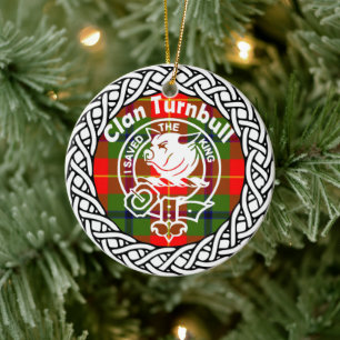Scottish Clan Turnbull Tartan en Crest Keramisch Ornament