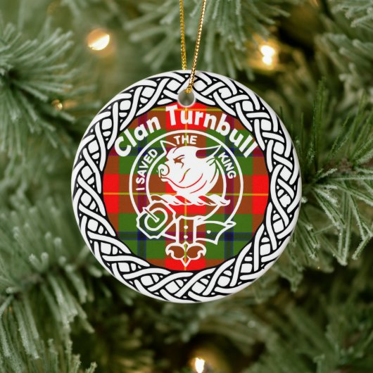 Scottish Clan Turnbull Tartan en Crest Keramisch Ornament (Boom)