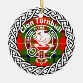 Scottish Clan Turnbull Tartan en Crest Keramisch Ornament (Voorkant)