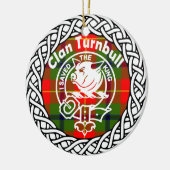 Scottish Clan Turnbull Tartan en Crest Keramisch Ornament (Links)