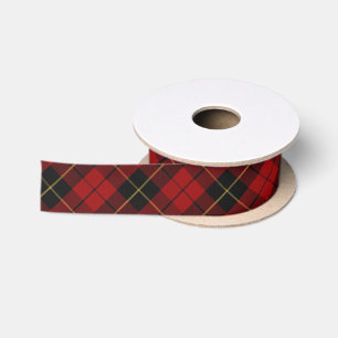 Scottish Clan Wallace Classic Red Tartan Satijnen Lint