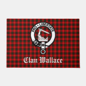 Scottish Clan Wallace Crest Badge en Tartan Deurmat (Voorkant)