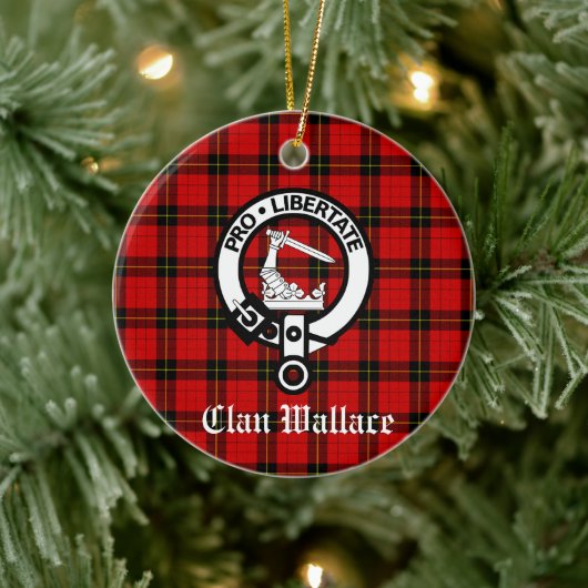 Scottish Clan Wallace Crest Badge  Keramisch Ornament (Boom)