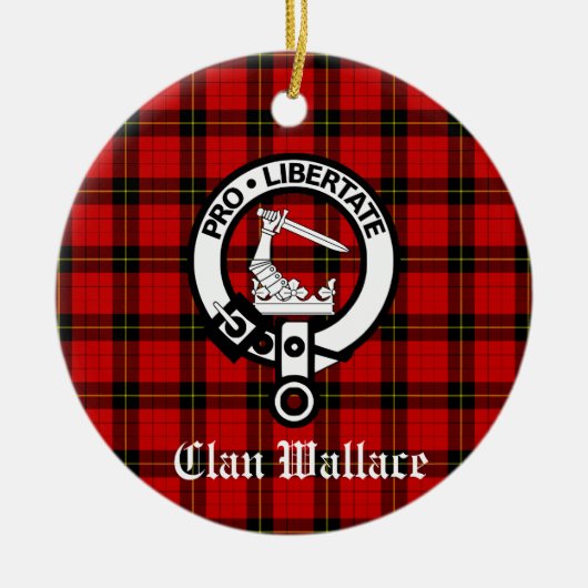 Scottish Clan Wallace Crest Badge  Keramisch Ornament (Voorkant)