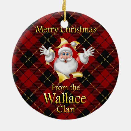 Scottish Clan Wallace kerstornament Keramisch Ornament (Achterkant)