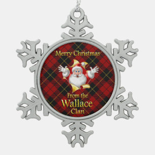 Scottish Clan Wallace kerstornament Tin Sneeuwvlok Ornament