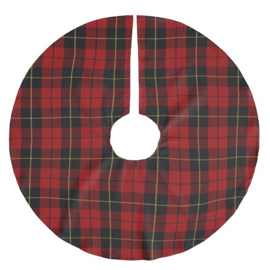 Scottish Clan Wallace Red Black Tartan Kerstboom Rok (Voorkant)