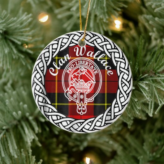 Scottish Clan Wallace Tartan en Crest Keramisch Ornament (Boom)
