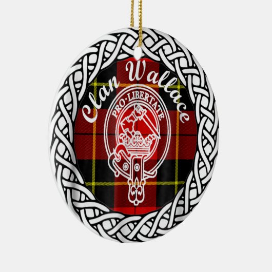 Scottish Clan Wallace Tartan en Crest Keramisch Ornament (Rechts)