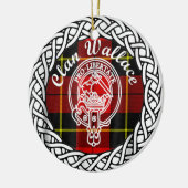 Scottish Clan Wallace Tartan en Crest Keramisch Ornament (Links)