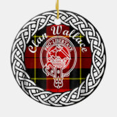 Scottish Clan Wallace Tartan en Crest Keramisch Ornament (Achterkant)