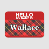 Scottish Clan Wallace Tartan Pset Naamplaatje (Voorkant)