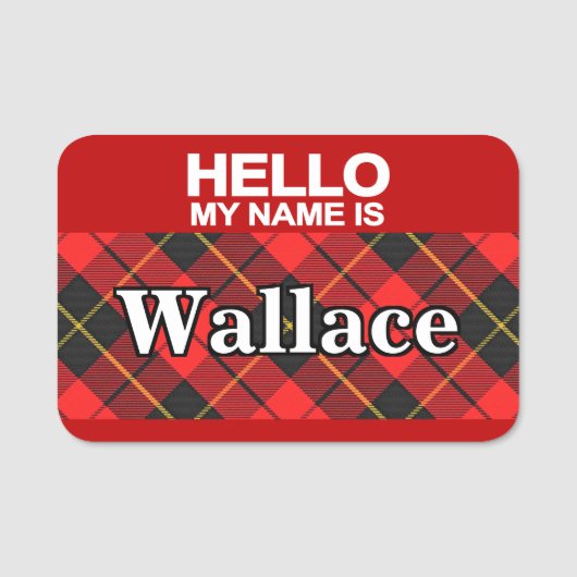 Scottish Clan Wallace Tartan Pset Naamplaatje (Voorkant)