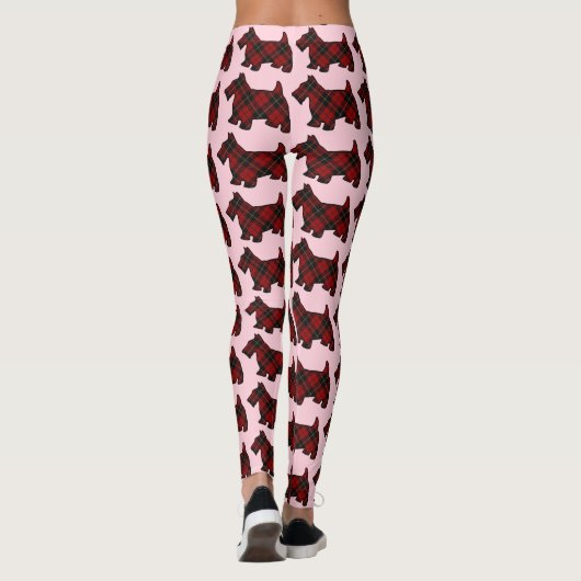 Scottish Clan Wallace Tartan Scottie Dogs Leggings (Achterkant)