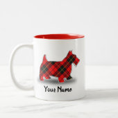 Scottish Clan Wallace Tartan Scottish Terrier Tweekleurige Koffiemok (Links)