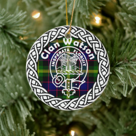 Scottish Clan Watson Tartan en Crest Keramisch Ornament