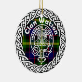 Scottish Clan Watson Tartan en Crest Keramisch Ornament (Rechts)