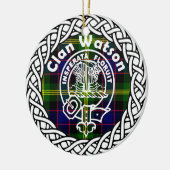 Scottish Clan Watson Tartan en Crest Keramisch Ornament (Links)