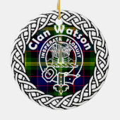 Scottish Clan Watson Tartan en Crest Keramisch Ornament (Achterkant)