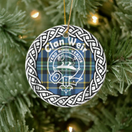 Scottish Clan Weir Tartan en Crest Keramisch Ornament