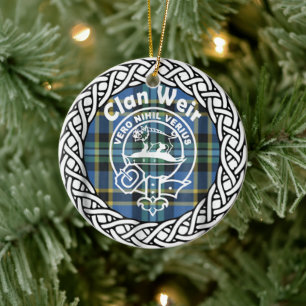Scottish Clan Weir Tartan en Crest Keramisch Ornament