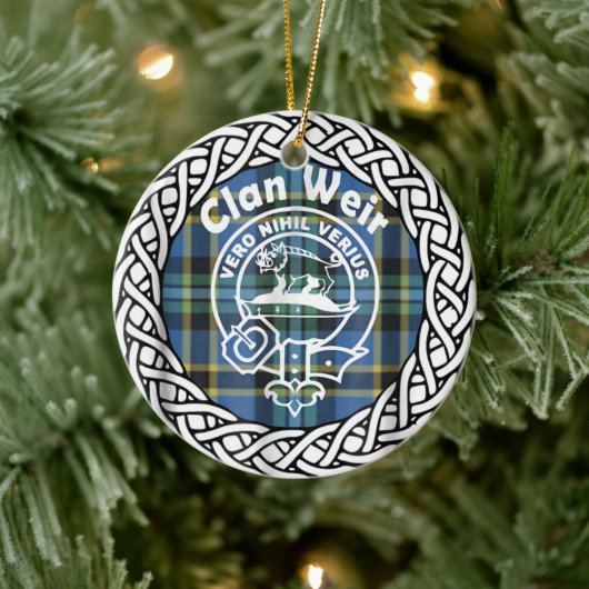 Scottish Clan Weir Tartan en Crest Keramisch Ornament (Boom)